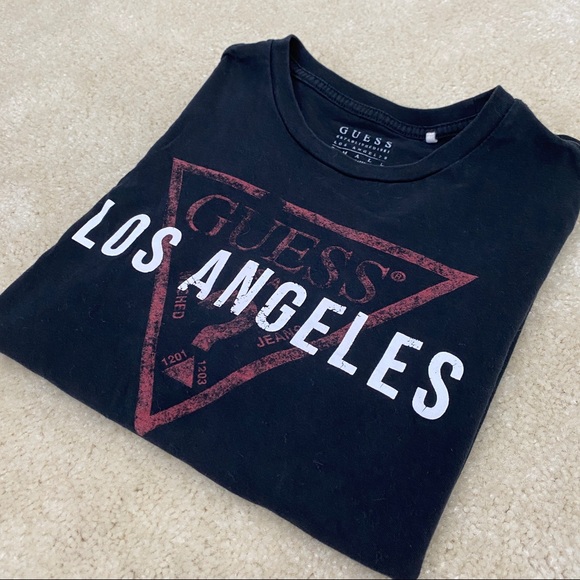 Guess Los Angeles Mens Black T-Shirt Size S